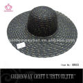 Ladies Summer hat conception de mode noire avec un fil d&#39;or